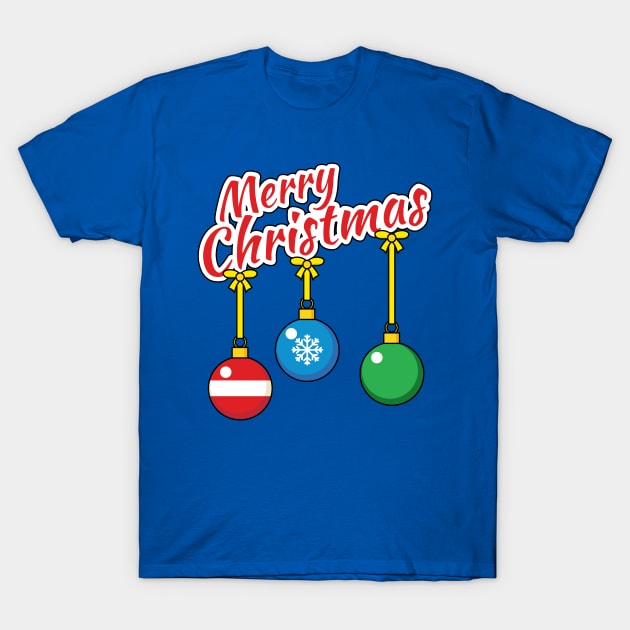 Merry Christmas with Hanging Balls T-Shirt by BirdAtWork